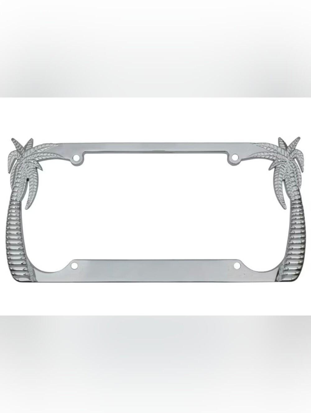 Palm Tree 3D Chrome License Plate Frame  - Silver